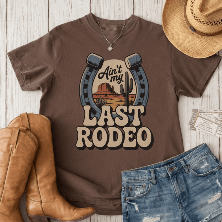 Ain't My Last Rodeo Retro Country Festival Tee - Sunlit Funlit Country Concert Tees