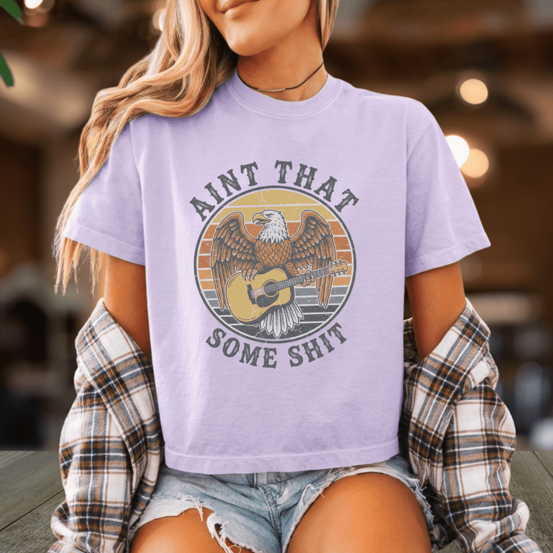 Ain't That Some Country Concert Shirt | Comfort Colors Boxy Cropped Tee - Sunlit Funlit | Graphic Tees for Country Concert Addicts