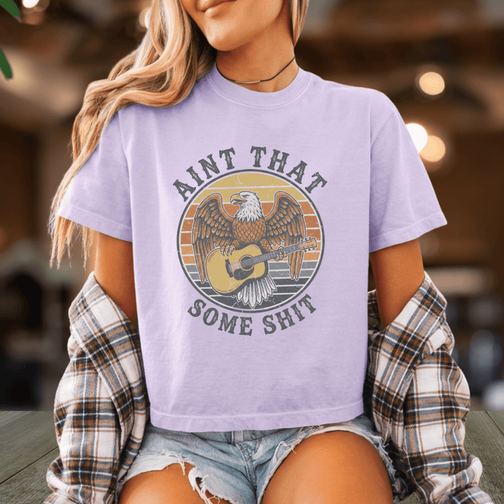 Ain't That Some Country Concert Shirt | Comfort Colors Boxy Cropped Tee - Sunlit Funlit | Graphic Tees for Country Concert Addicts