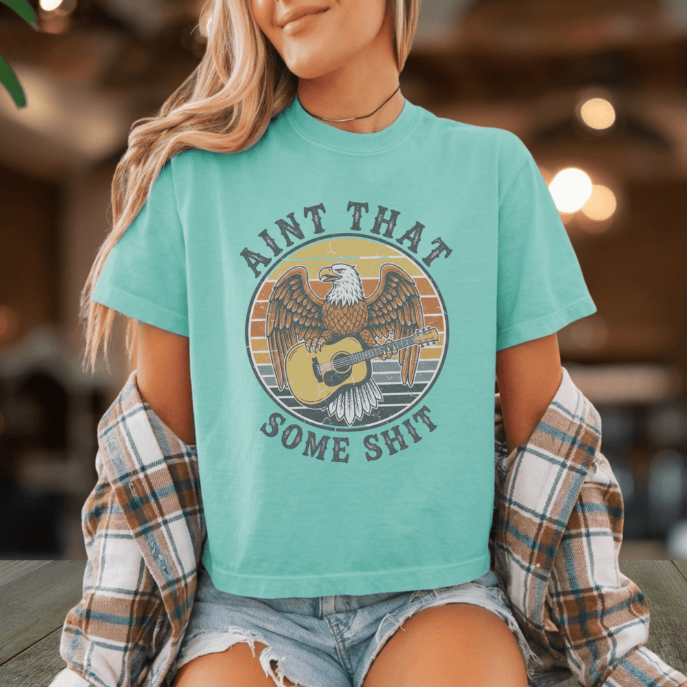 Ain't That Some Country Concert Shirt | Comfort Colors Boxy Cropped Tee - Sunlit Funlit | Graphic Tees for Country Concert Addicts