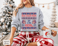 Thumbnail for Ask Your Mom If I'm Real Funny Christmas Sweater - Sunlit Funlit | Graphic Tees for Country Concert Addicts