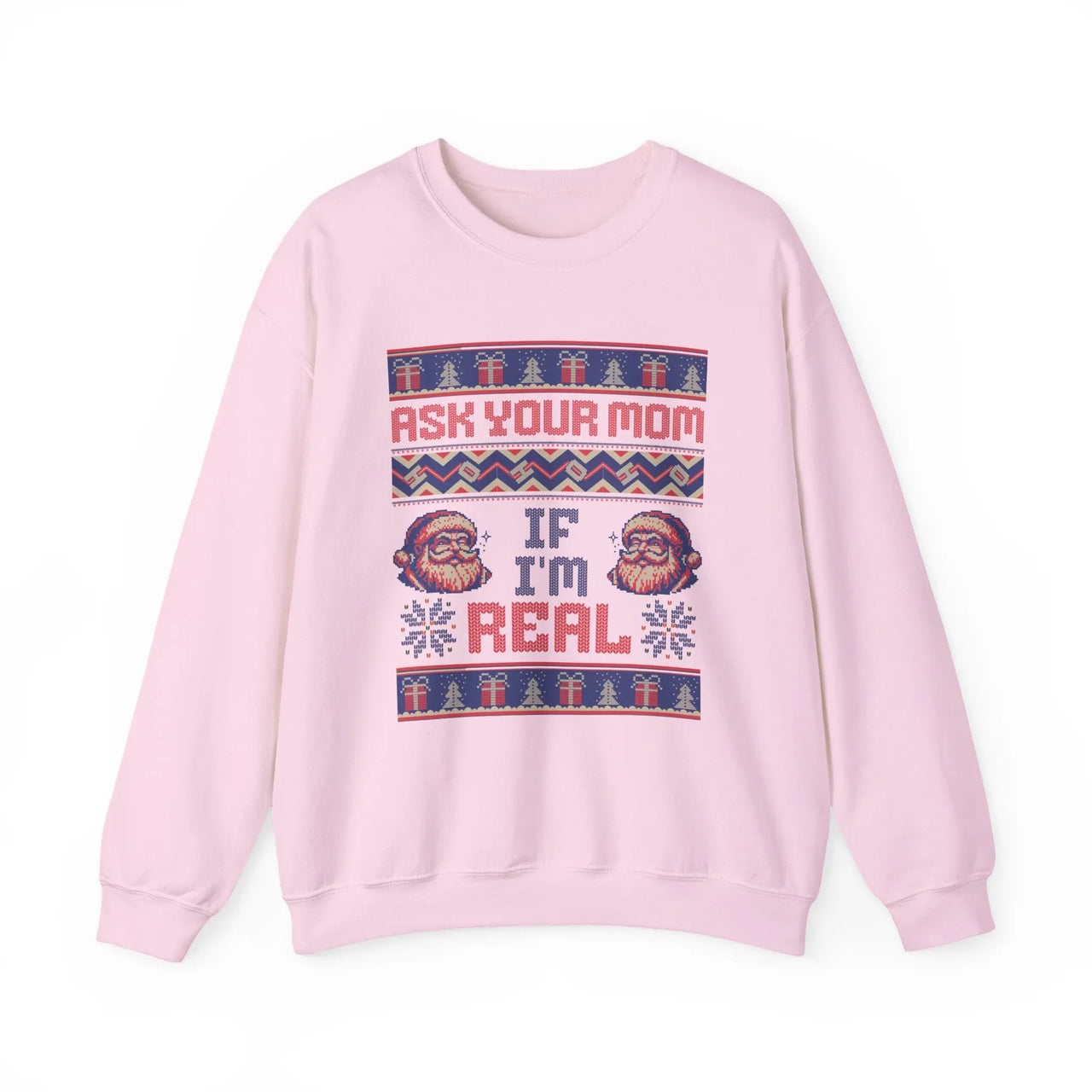 Ask Your Mom If I'm Real Funny Christmas Sweater - Sunlit Funlit Country Music Tees