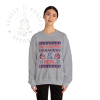 Thumbnail for Ask Your Mom If I'm Real Funny Christmas Sweater - Sunlit Funlit Country Music Tees