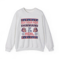 Thumbnail for Ask Your Mom If I'm Real Funny Christmas Sweater - Sunlit Funlit Country Music Tees
