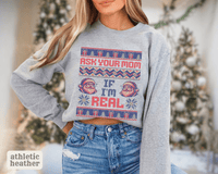 Thumbnail for Ask Your Mom If I'm Real Funny Christmas Sweater - Sunlit Funlit | Graphic Tees for Country Concert Addicts