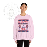 Thumbnail for Ask Your Mom If I'm Real Funny Christmas Sweater - Sunlit Funlit Country Music Tees
