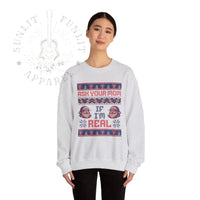 Thumbnail for Ask Your Mom If I'm Real Funny Christmas Sweater - Sunlit Funlit Country Music Tees