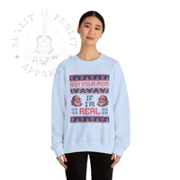 Thumbnail for Ask Your Mom If I'm Real Funny Christmas Sweater - Sunlit Funlit Country Music Tees