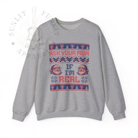 Thumbnail for Ask Your Mom If I'm Real Funny Christmas Sweater - Sunlit Funlit Country Music Tees