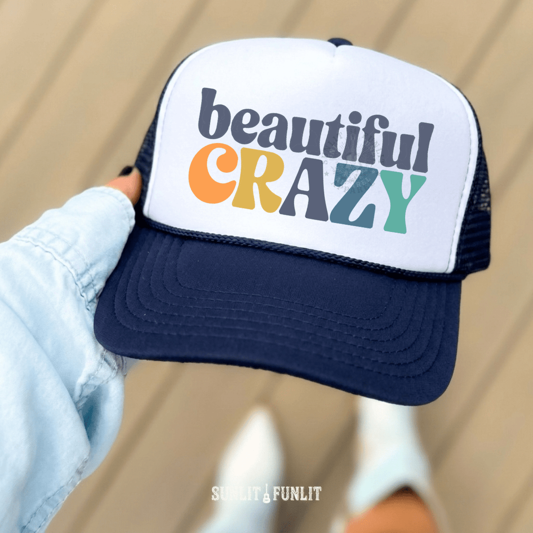 Beautiful Crazy Boho Trucker Hat - Sunlit Funlit | Graphic Tees for Country Concert Addicts