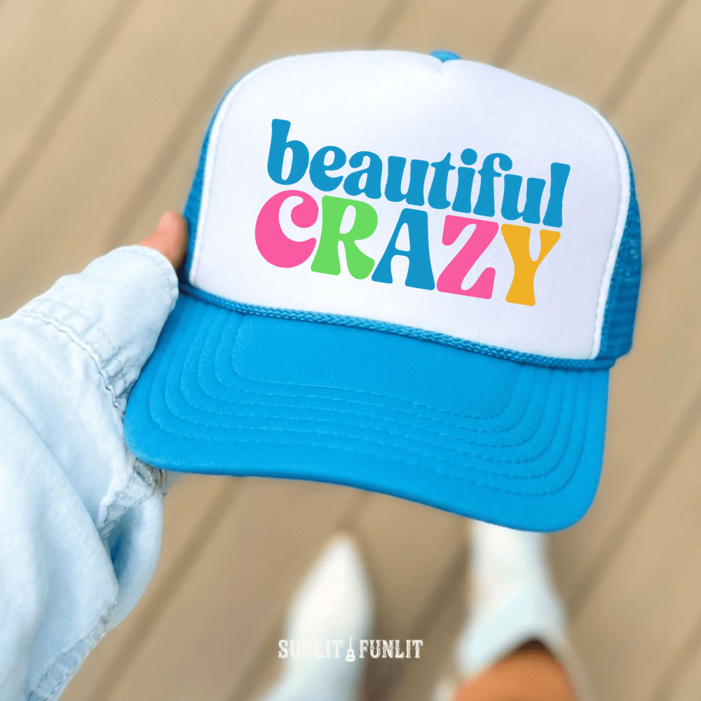 Beautiful Crazy Boho Trucker Hat - Sunlit Funlit | Graphic Tees for Country Concert Addicts