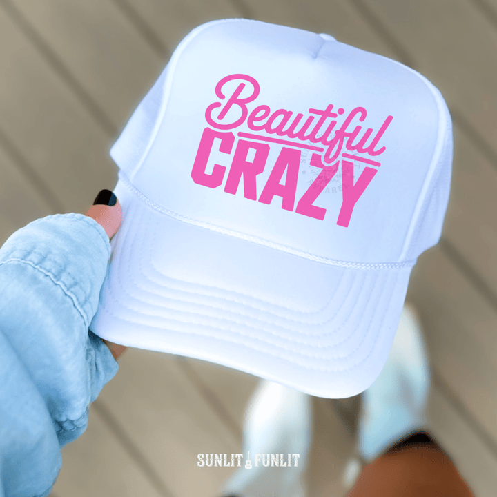 Beautiful Crazy Country Trucker Hat - Sunlit Funlit | Graphic Tees for Country Concert Addicts