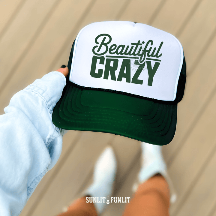 Beautiful Crazy Country Trucker Hat - Sunlit Funlit | Graphic Tees for Country Concert Addicts