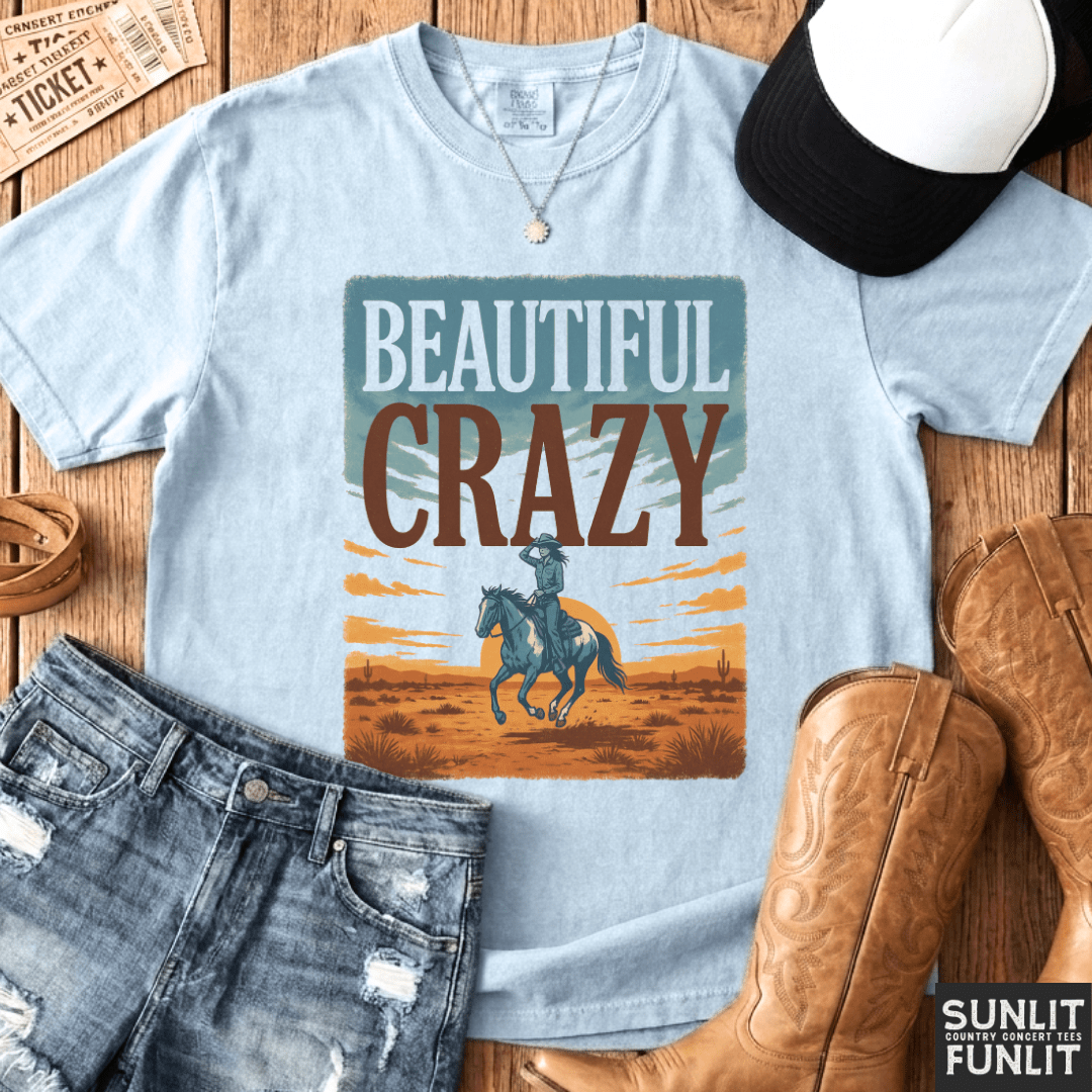 Beautiful Crazy Western Sunset Tee