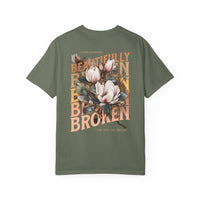 Thumbnail for Beautifully Broken 2 - Sided Floral Jelly Fan Tee - Sunlit Funlit | Graphic Tees for Country Concert Addicts