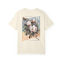 Thumbnail for Beautifully Broken 2 - Sided Floral Jelly Fan Tee - Sunlit Funlit | Graphic Tees for Country Concert Addicts