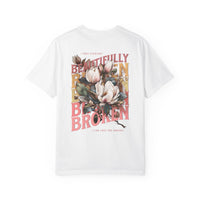 Thumbnail for Beautifully Broken 2 - Sided Floral Jelly Fan Tee - Sunlit Funlit | Graphic Tees for Country Concert Addicts