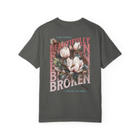 Thumbnail for Beautifully Broken 2 - Sided Floral Jelly Fan Tee - Sunlit Funlit | Graphic Tees for Country Concert Addicts
