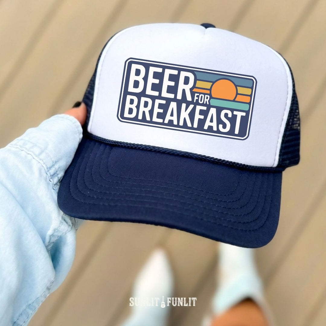 Beer for Breakfast Top Trucker Hat - Sunlit Funlit