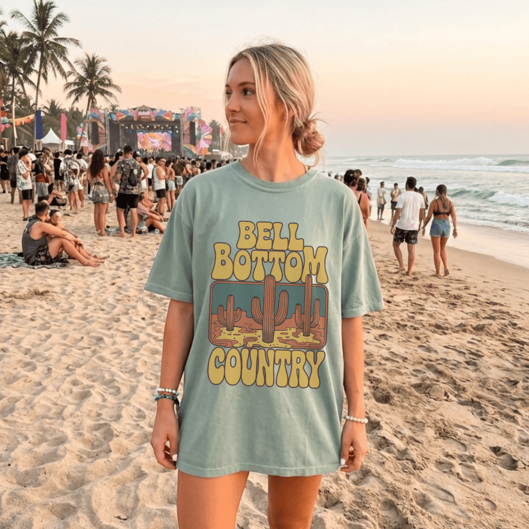 Bell Bottom Country Music Festival Tee - Sunlit Funlit Country Concert Tees