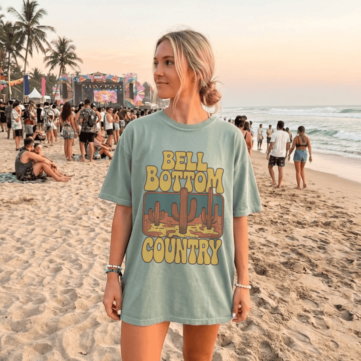 Bell Bottom Country Music Festival Tee - Sunlit Funlit Country Concert Tees