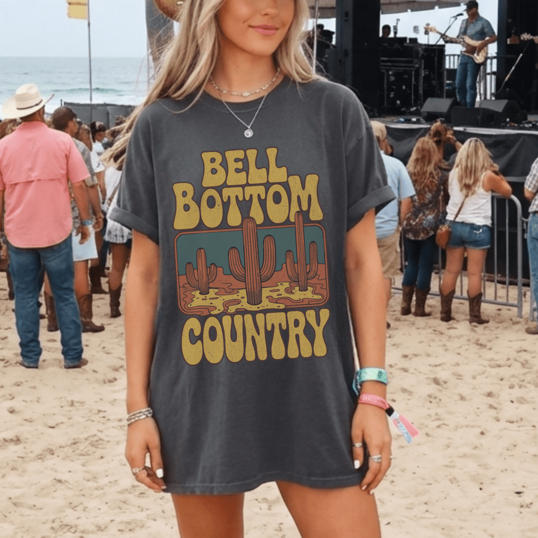 Bell Bottom Country Music Festival Tee - Sunlit Funlit Country Concert Tees