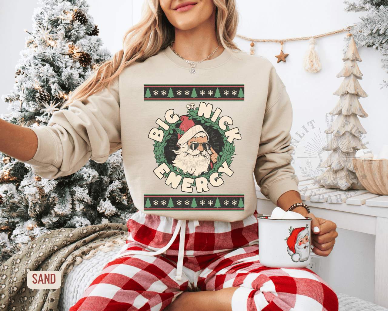 Big Nick Energy Funny Christmas Sweater - Sunlit Funlit | Graphic Tees for Country Concert Addicts