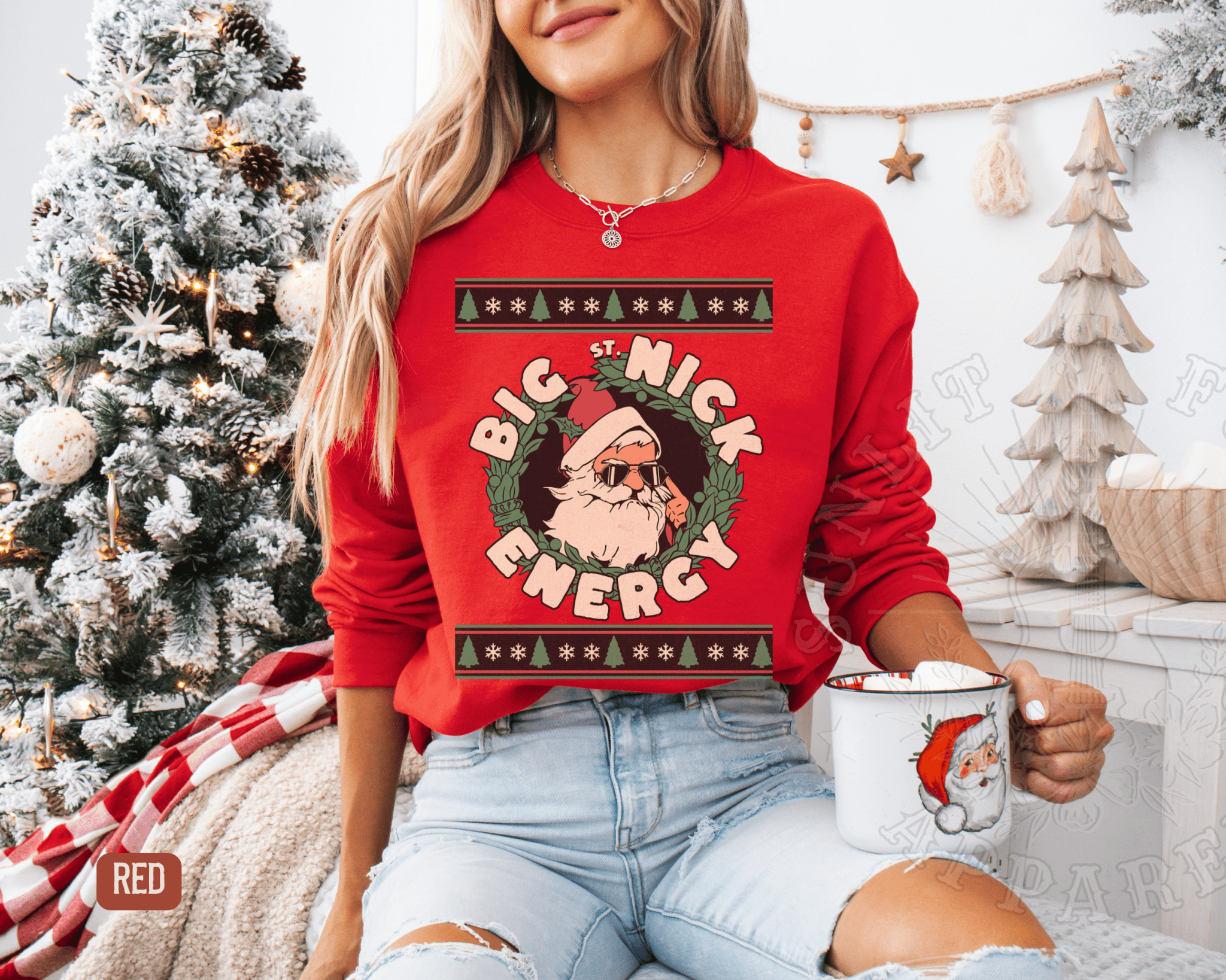 Big Nick Energy Funny Christmas Sweater - Sunlit Funlit | Graphic Tees for Country Concert Addicts