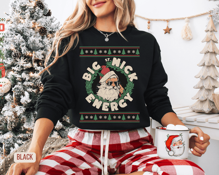 Big Nick Energy Funny Christmas Sweater - Sunlit Funlit | Graphic Tees for Country Concert Addicts