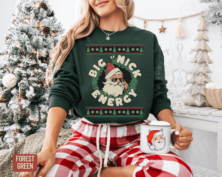 Big Nick Energy Funny Christmas Sweater - Sunlit Funlit | Graphic Tees for Country Concert Addicts