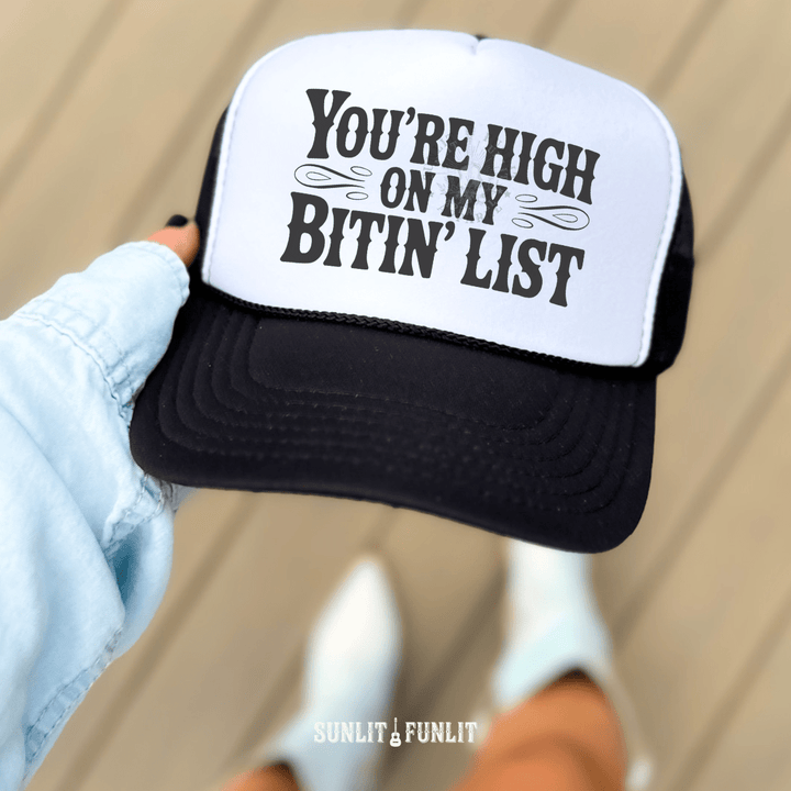 Bitin' List Western Country Trucker Hat - Sunlit Funlit | Graphic Tees for Country Concert Addicts