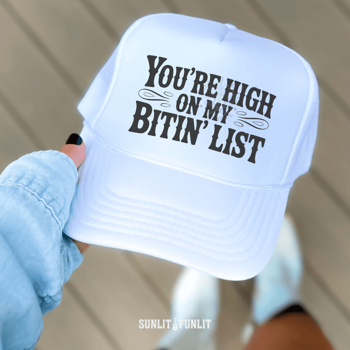 Bitin' List Western Country Trucker Hat - Sunlit Funlit | Graphic Tees for Country Concert Addicts