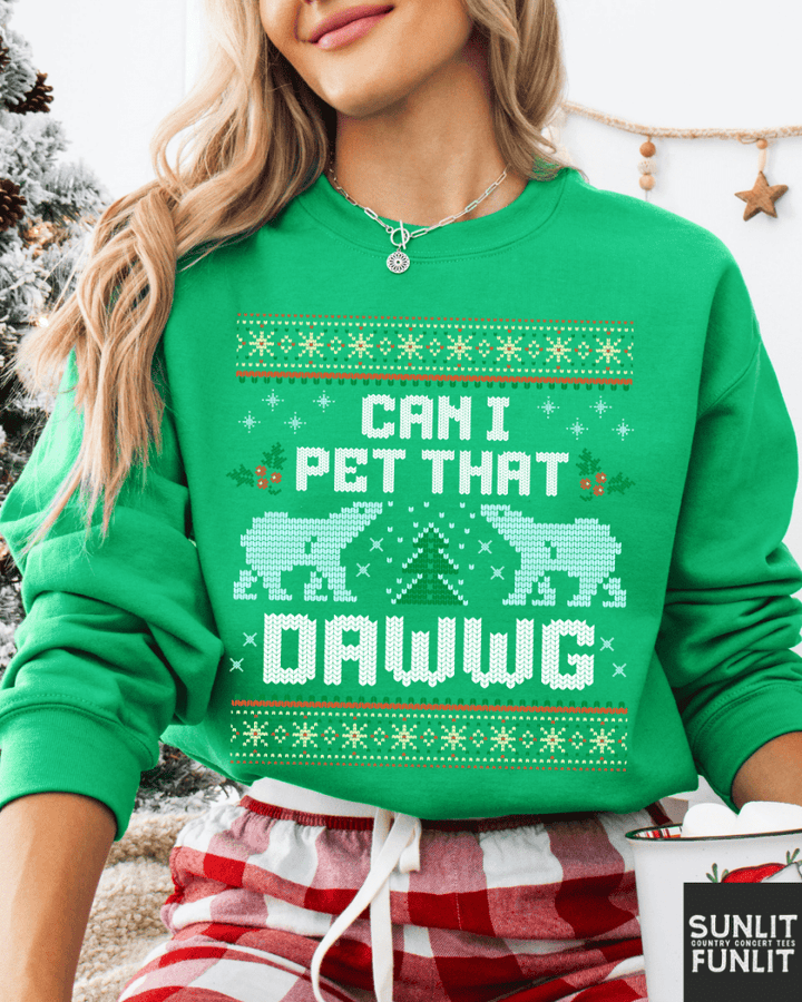 Can I Pet That Dawg Funny Christmas Sweater