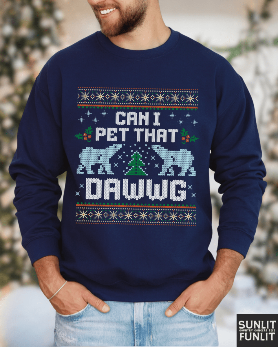 Can I Pet That Dawg Funny Christmas Sweater