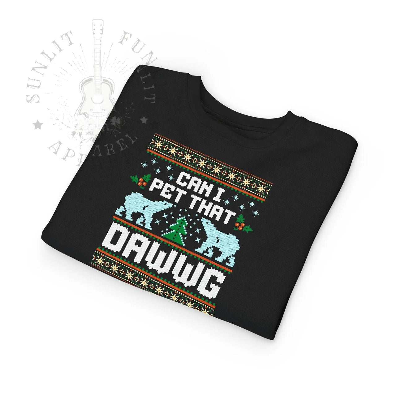 Can I Pet That Dawwg Toddler Christmas Meme Sweater - Sunlit Funlit Country Music Tees