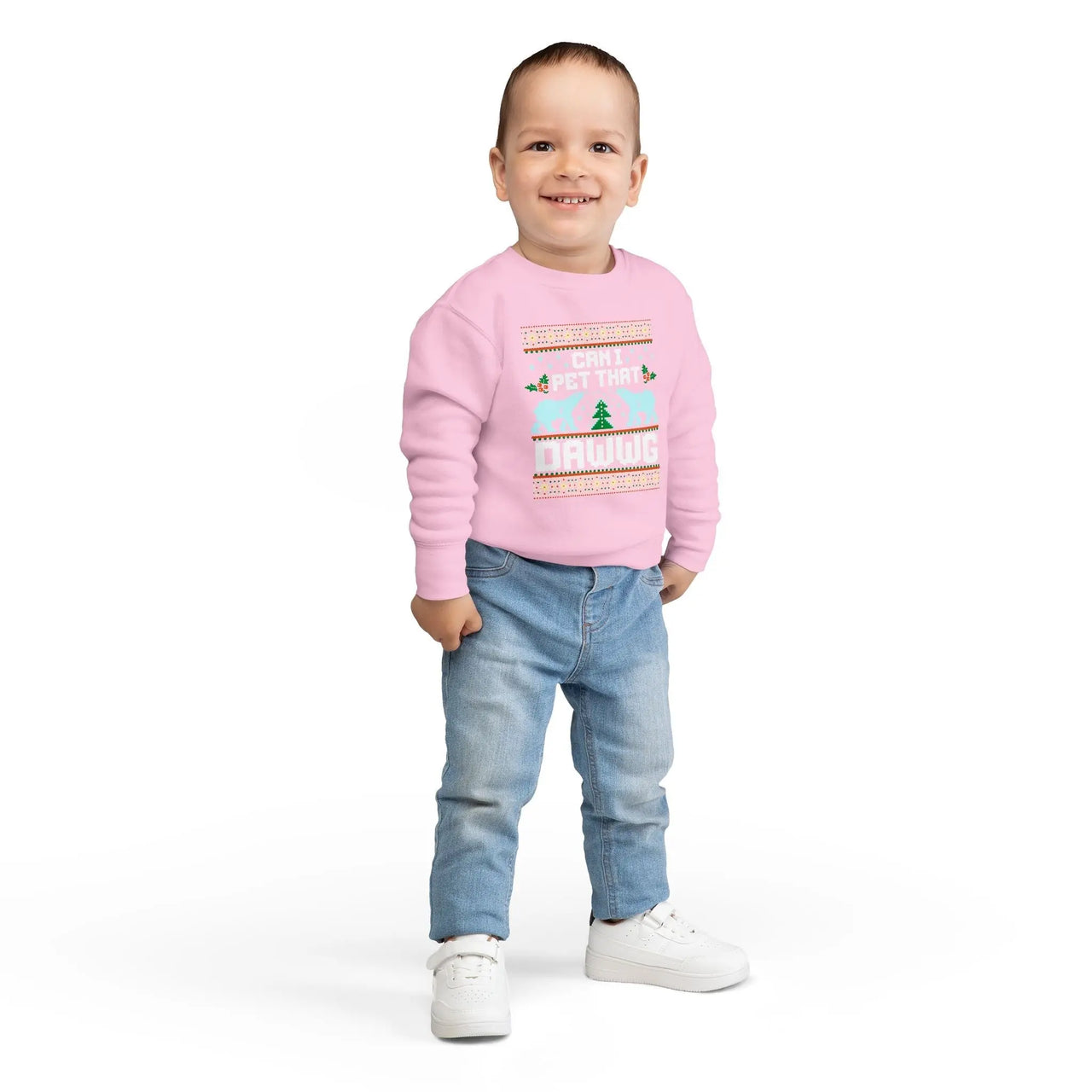 Can I Pet That Dawwg Toddler Christmas Meme Sweater - Sunlit Funlit Country Music Tees