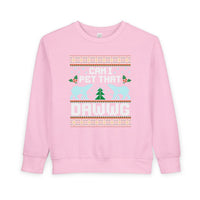 Thumbnail for Can I Pet That Dawwg Toddler Christmas Meme Sweater - Sunlit Funlit Country Music Tees
