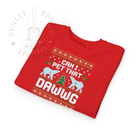Thumbnail for Can I Pet That Dawwg Toddler Christmas Meme Sweater - Sunlit Funlit Country Music Tees
