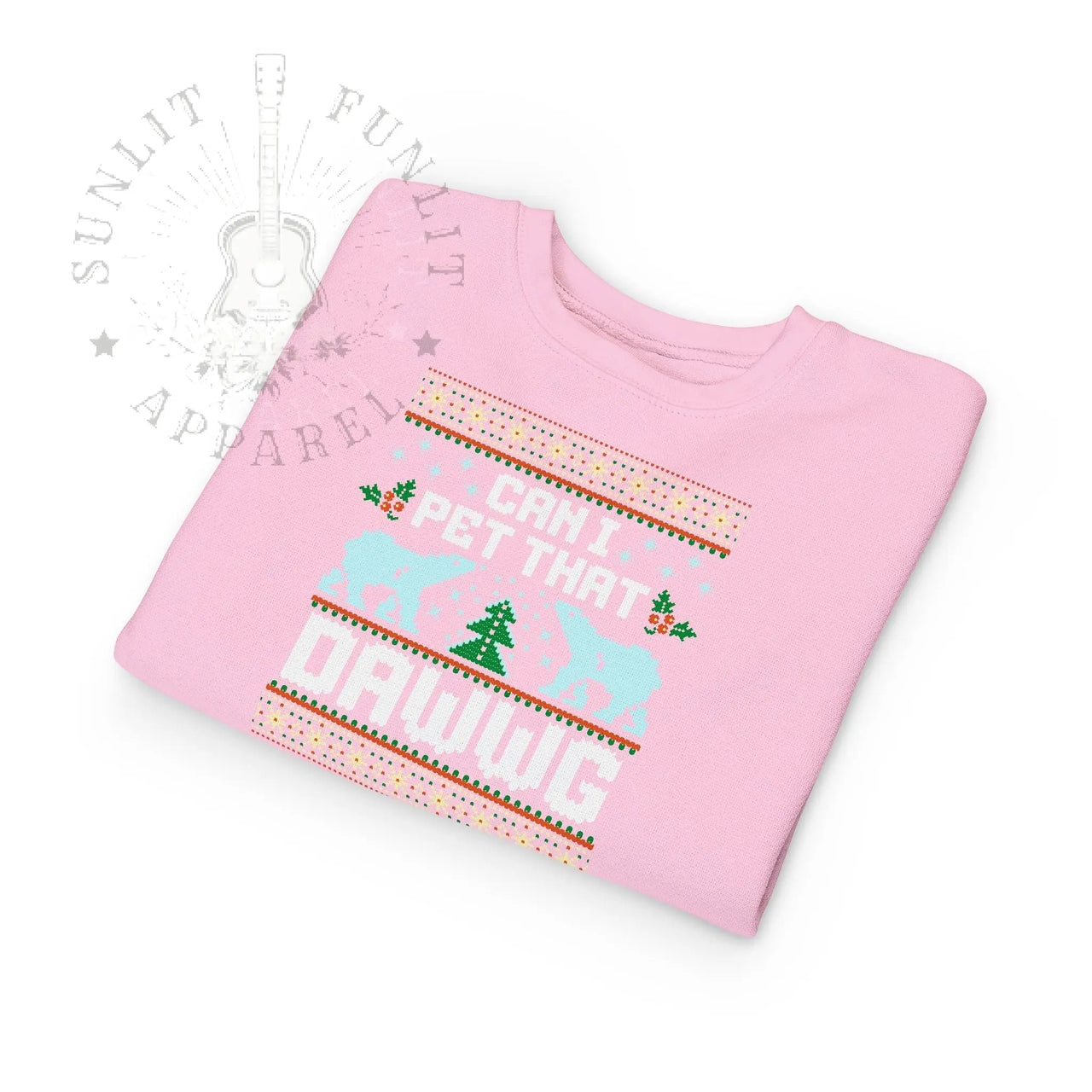 Can I Pet That Dawwg Toddler Christmas Meme Sweater - Sunlit Funlit Country Music Tees