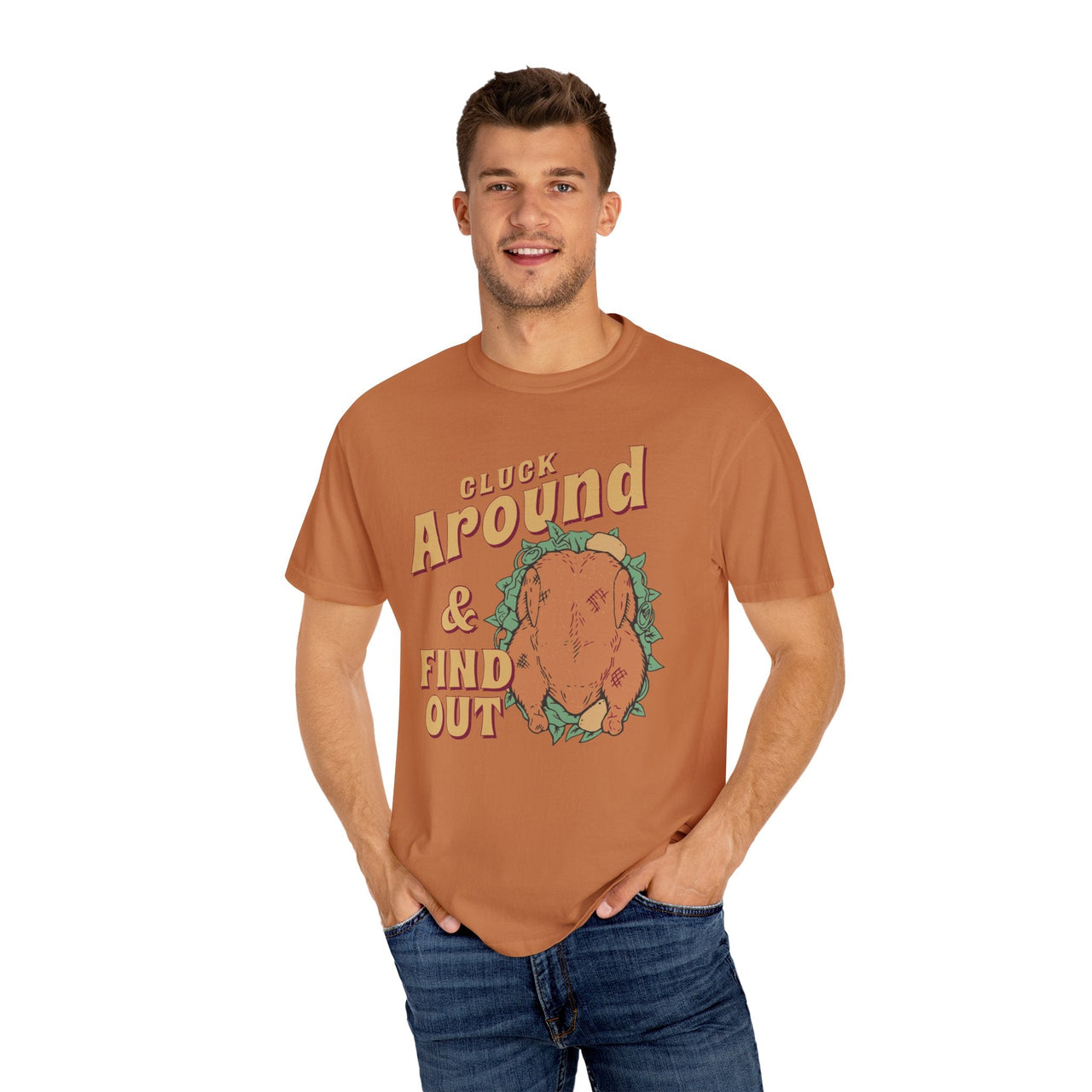 Cluck Around Thanksgiving Comfort Colors - Sunlit Funlit | Graphic Tees for Country Concerts
