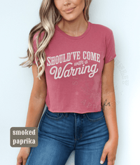 Thumbnail for Come With a Warning Wallen Concert Crop Top - Sunlit Funlit | Graphic Tees for Country Concert Addicts