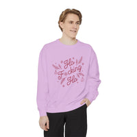 Thumbnail for Comfort Colors Ho Fcking Ho NSFW Funny Christmas Sweater - Sunlit Funlit Country Music Tees
