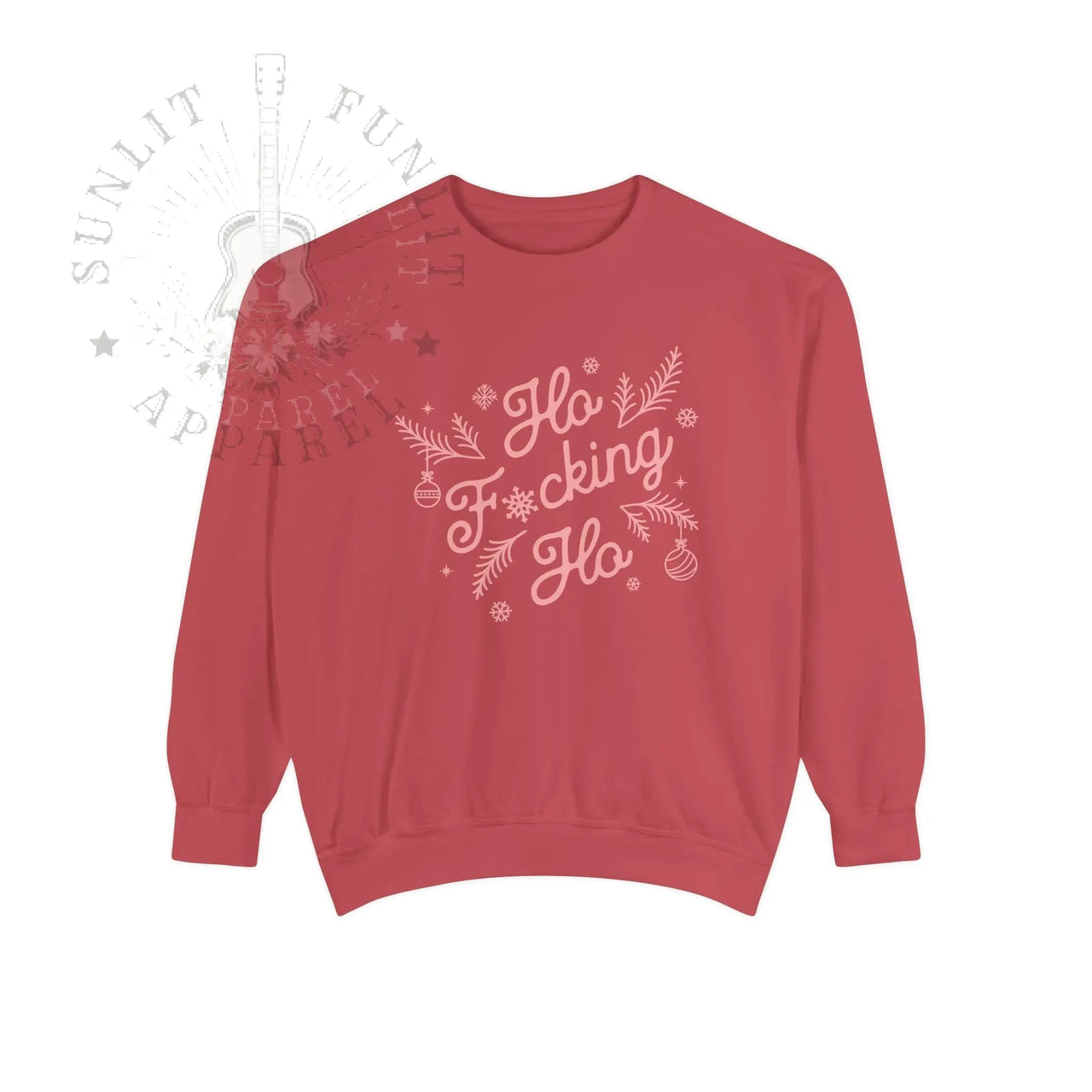 Comfort Colors Ho Fcking Ho NSFW Funny Christmas Sweater - Sunlit Funlit Country Music Tees