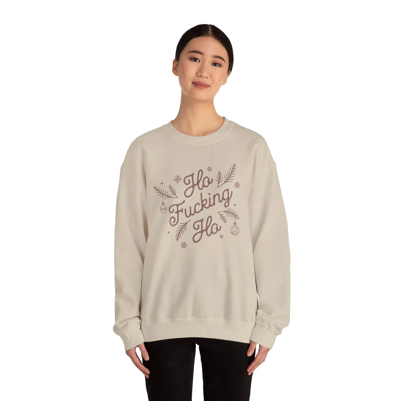 Comfort Colors Ho F*cking Ho NSFW Funny Christmas Sweater - Sunlit Funlit Country Music Tees