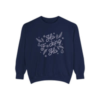 Thumbnail for Comfort Colors Ho Fcking Ho NSFW Funny Christmas Sweater - Sunlit Funlit Country Music Tees