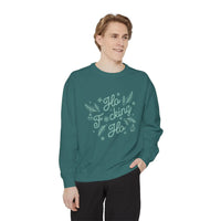 Thumbnail for Comfort Colors Ho Fcking Ho NSFW Funny Christmas Sweater - Sunlit Funlit Country Music Tees