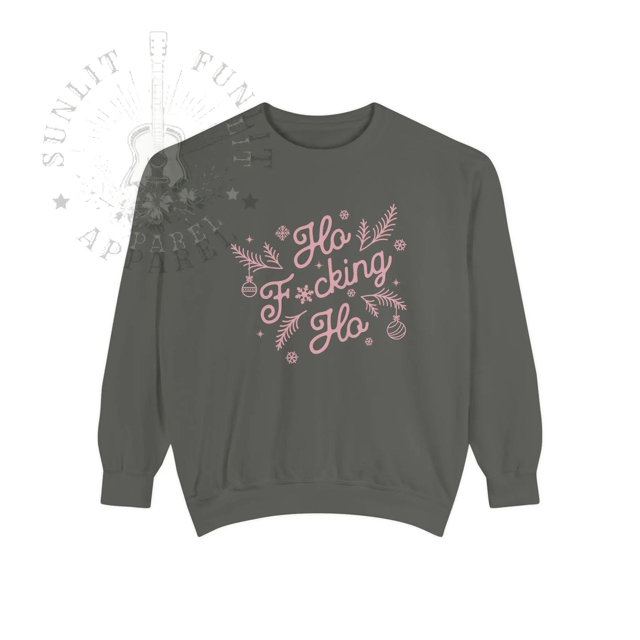 Comfort Colors Ho Fcking Ho NSFW Funny Christmas Sweater - Sunlit Funlit Country Music Tees