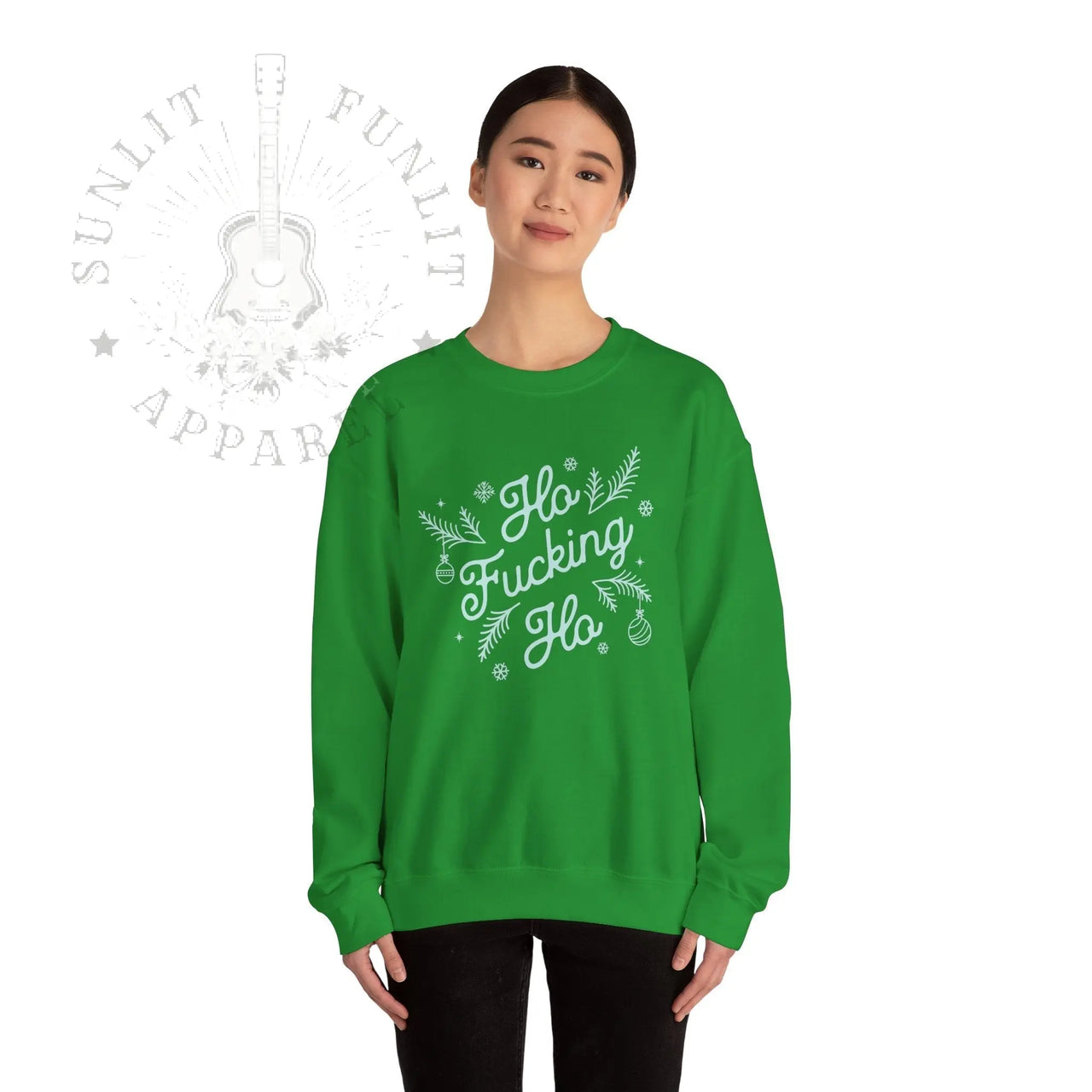 Comfort Colors Ho F*cking Ho NSFW Funny Christmas Sweater - Sunlit Funlit Country Music Tees