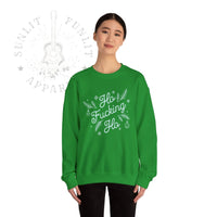 Thumbnail for Comfort Colors Ho F*cking Ho NSFW Funny Christmas Sweater - Sunlit Funlit Country Music Tees