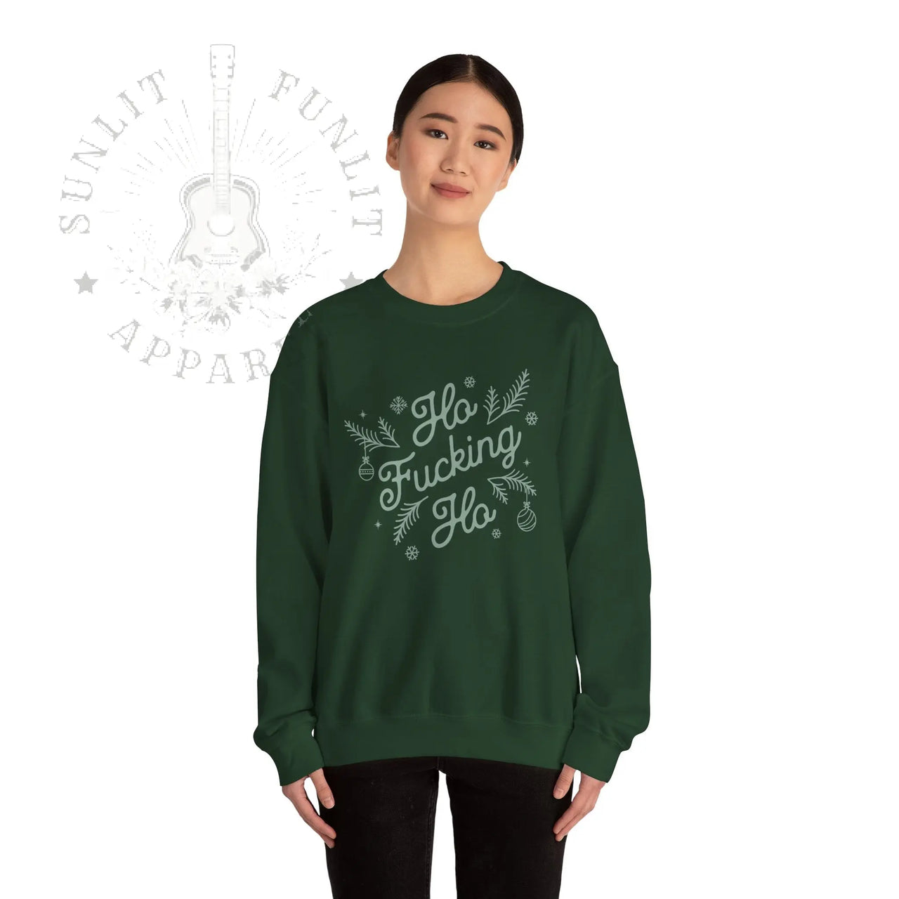 Comfort Colors Ho F*cking Ho NSFW Funny Christmas Sweater - Sunlit Funlit Country Music Tees